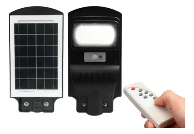 Luminaria Solar Led 30w Reflector Calle Sensor Fotocelula Negro Blanco Frío