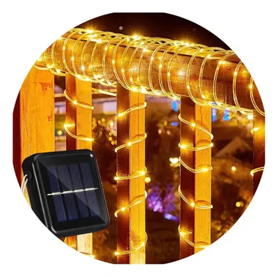 Manguera Led Estaca Solar Luces Calida Exterior 10 Metros - Calida