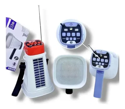 Megáfono Parlante Carga Solar Bluetooth Radio Linterna Varios