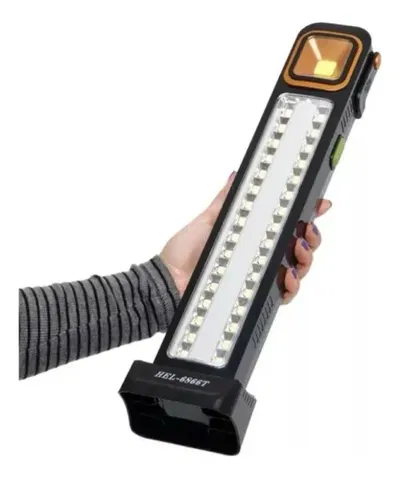 Luz De Emergencia Led Recargable Usb Solar Portatil Oferta Negro