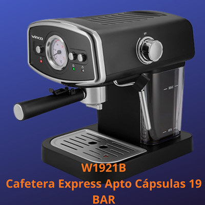 W1921B Cafetera Express Apto Cápsulas 19 BAR