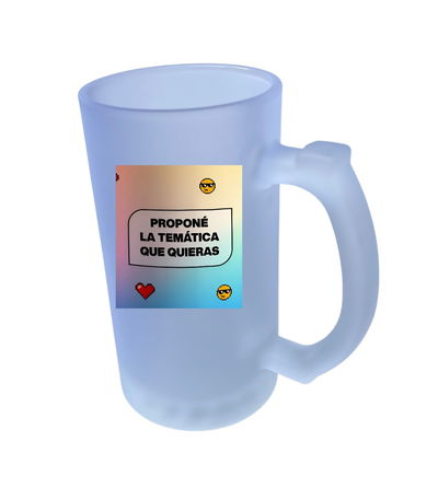 Chop de vidrio esmerilado personalizado