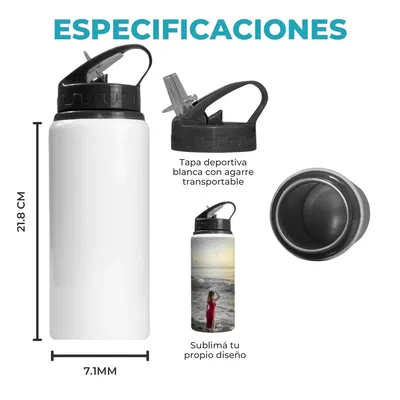 Termo bala sublimable de acero inoxidable 500ml con correa