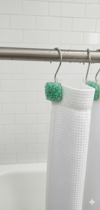 Ganchos de Baño Resina | Cuadrado Verde