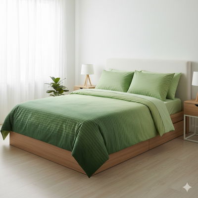 Cubrecama Degradé + Funda | Verde 1 1/2p