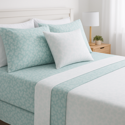 Sábanas Texture Aqua | King Mixta