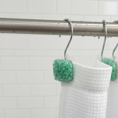 Ganchos de Baño Resina | Cuadrado Verde