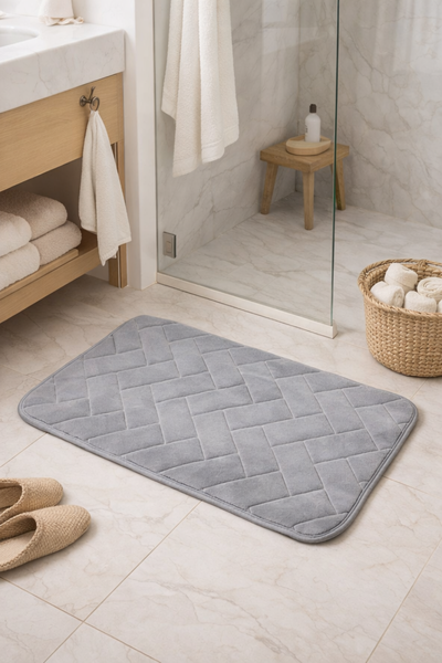 Alfombra de Baño Memory Foam Antideslizante | Gris 