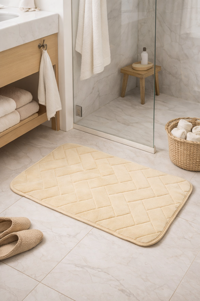 Alfombra de Baño Memory Foam Antideslizante | Beige 
