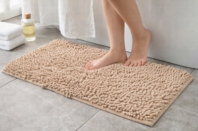 Alfombra de Baño Shaggy Antideslizante | Beige
