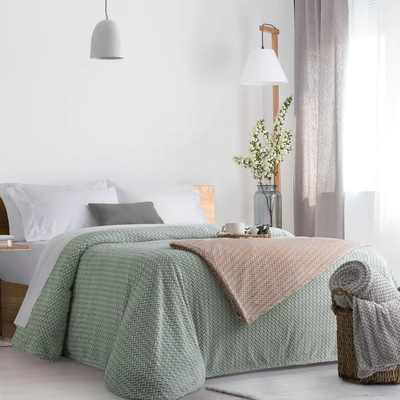 Frazada Alcoyana Venice Jacquard | Verde 1 1/2p