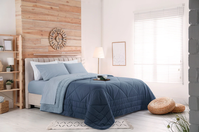 Acolchado 2 1/2p con Reverso Corderito | Sense Duo Azul