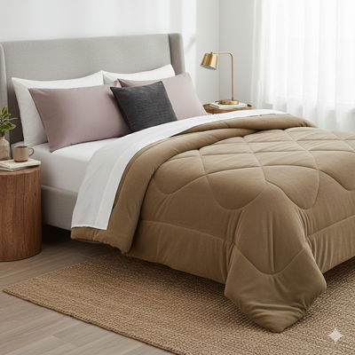 Edredón Aolchado Flannel con Corderito | Queen Vison