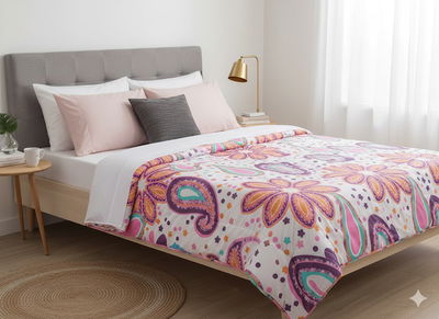 Acolchado Estampado Reversible | 1 1/2p Arabescos