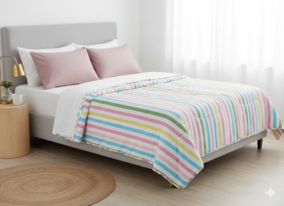 Acolchado Estampado Reversible | 1 1/2p Rayas