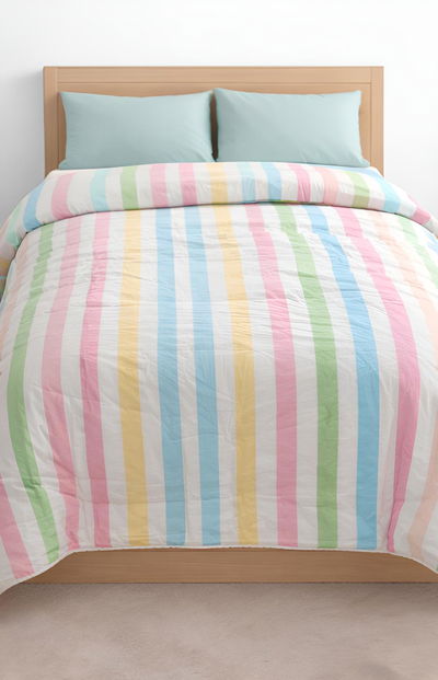 Acolchado Estampado Reversible | 1 1/2p Rayas