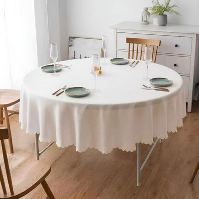 Mantel Redondo 180cm | Labrado Blanco