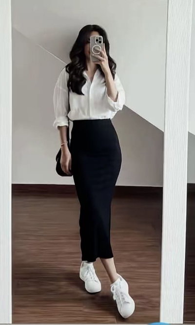 Pollera laycra T: 1 a 3 