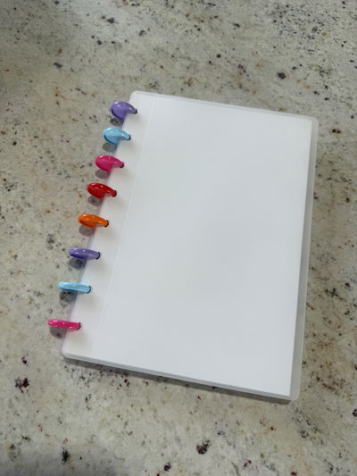 Cuaderno a5 tapa plástica transparente 