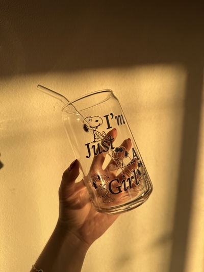 Vaso snoopy con bombilla