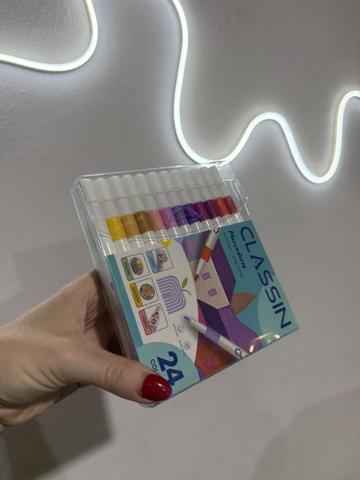 fibra acrílica punta pincel x24