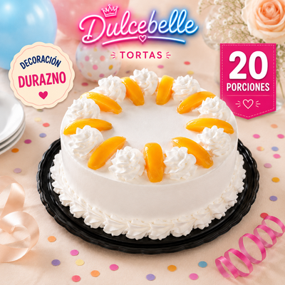 Torta Clásica de Durazno 20 Porciones