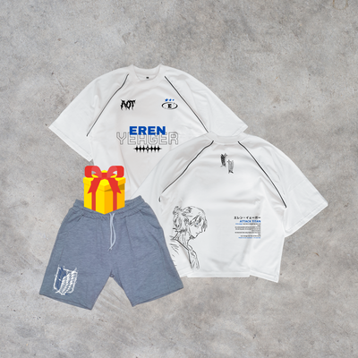 Remera Boxy Fit Eren + Short Rustico 🎁