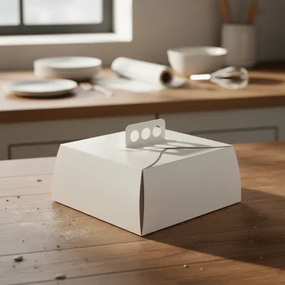 CAJA BLANCA TORTA N2  30X30X10