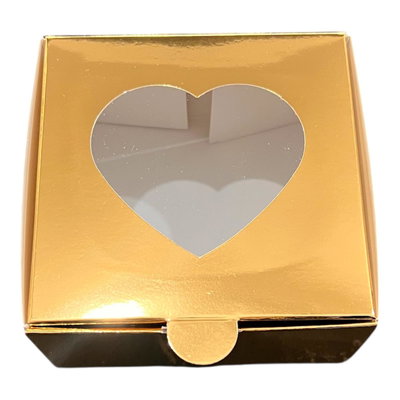 CAJA CORAZON DORADA 10X10X5