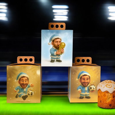 CAJA PAN DULCE 1/4 MESSI 11X11X12