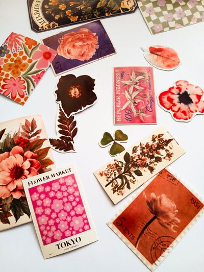 STICKERS FLORES VINTAGE