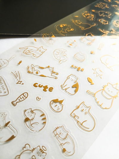 STICKERS GATITOS DORADOS