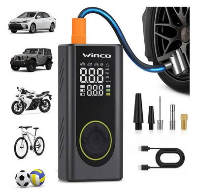 Inflador Compresor Y Cargador Portatil Winco W4350 150psi - Negro 