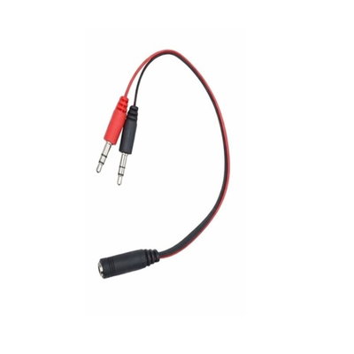Adaptador Audio 3.5mm Hembra a 2 Machos Mic + Auricular PC 