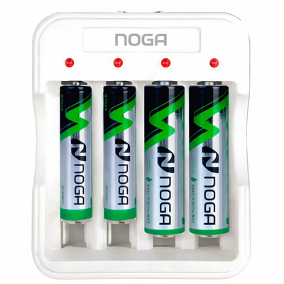 Cargador de Pilas USB Noga + 2 Pilas AA 2700mAh 