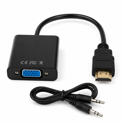 Conversor HDMI a VGA con Audio 3.5mm Adaptador Full HD PC TV Monitor