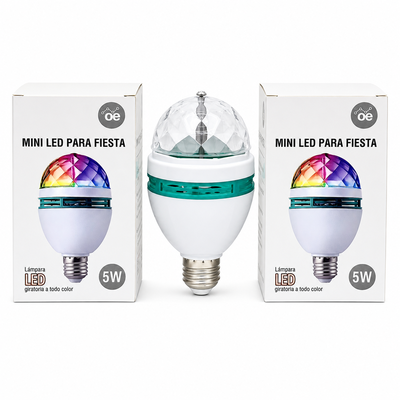 Lámpara Mini LED para Fiesta Giratoria 5W Rosca E27 Multicolor