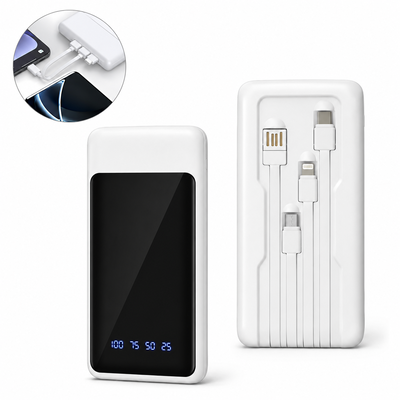 Power Bank 20000 mAh con Cables Integrados