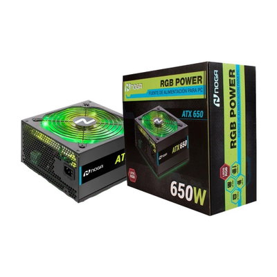 Fuente de alimentación Noga RGB Power ATX 650W para PC