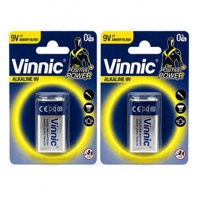 Pila Batería Vinnic 9V Alcalina