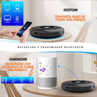 Discman Portatil De Cd/ Cd-r/ Cd-rw Bluetooth Usb Aux Estér