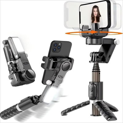 Estabilizador gimbal Q18 para teléfono móvil con luz, seguimiento facial 