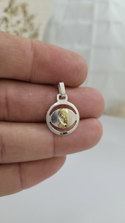 Medalla de plata Virgen Niña Combinada