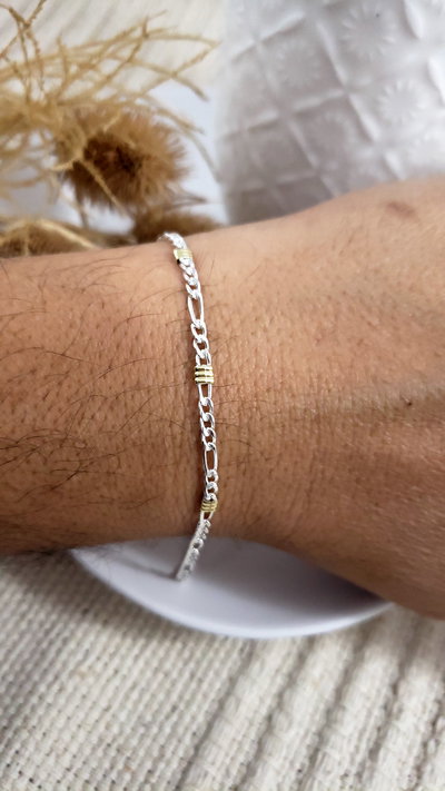 Pulsera de Plata 3X1 combinada x21cm