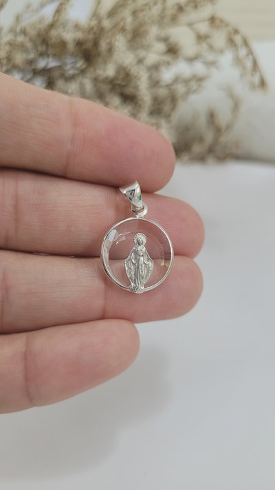 Medalla de Plata Milagrosa Cristal de Roca