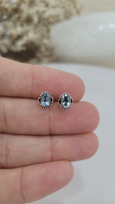 Aros de Plata Piedra Natural Varios Colores (AR1044/0935)