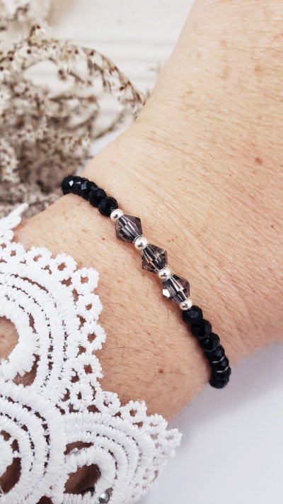 Pulsera de Plata Hilo y cristal (PULCT1102/0525)