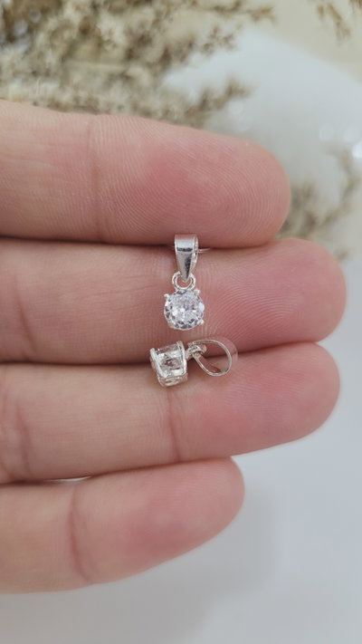 Dije de plata con piedra 6mm (DI1252/0475)
