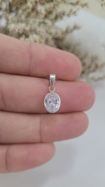 Dije de Plata con Piedra Oval (DI1256/0495)