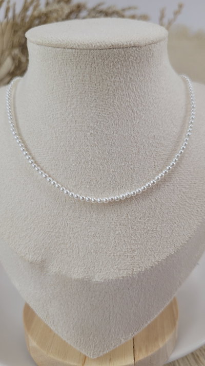 Gargantilla de Plata Perla importada con alargue (GAR1092/1300)